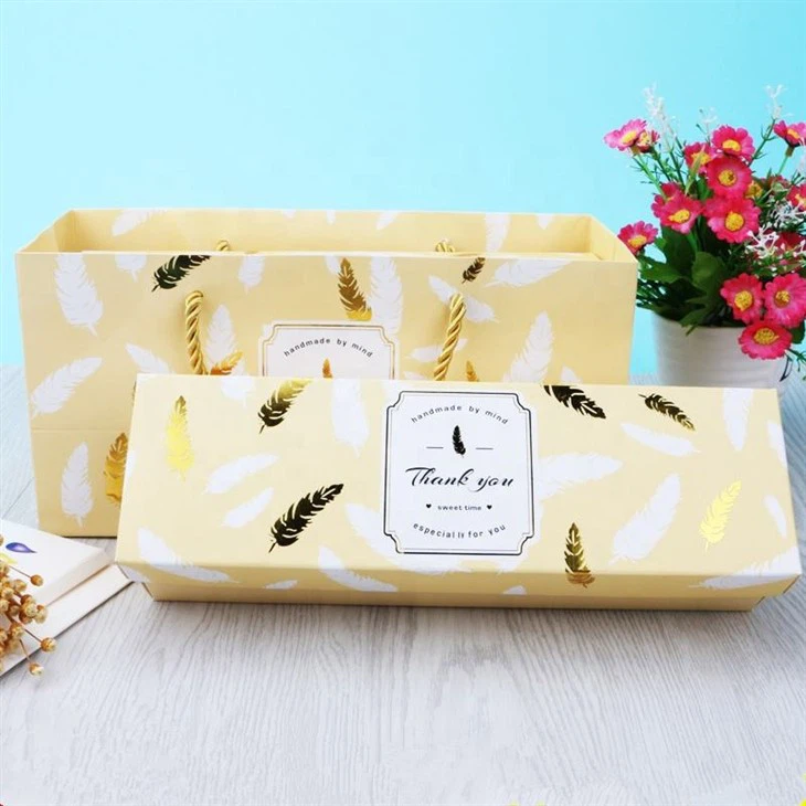 Custom Luxury Fancy Rectangular Heaven And Earth Cover Cake Gift Box Set Candy Packing Box