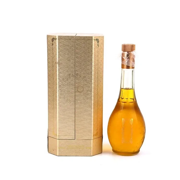 Custom Printing Cardboard Clamshell Single Glass Bottle Set Gift Packaging Wine Box