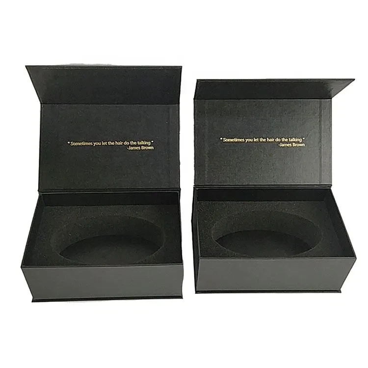 Didmeninė prabangi „Caja de Regalo“ uždarymas sulankstomas juodas sulankstomas pakuotės kartono magnetinė dovanų dėžutė